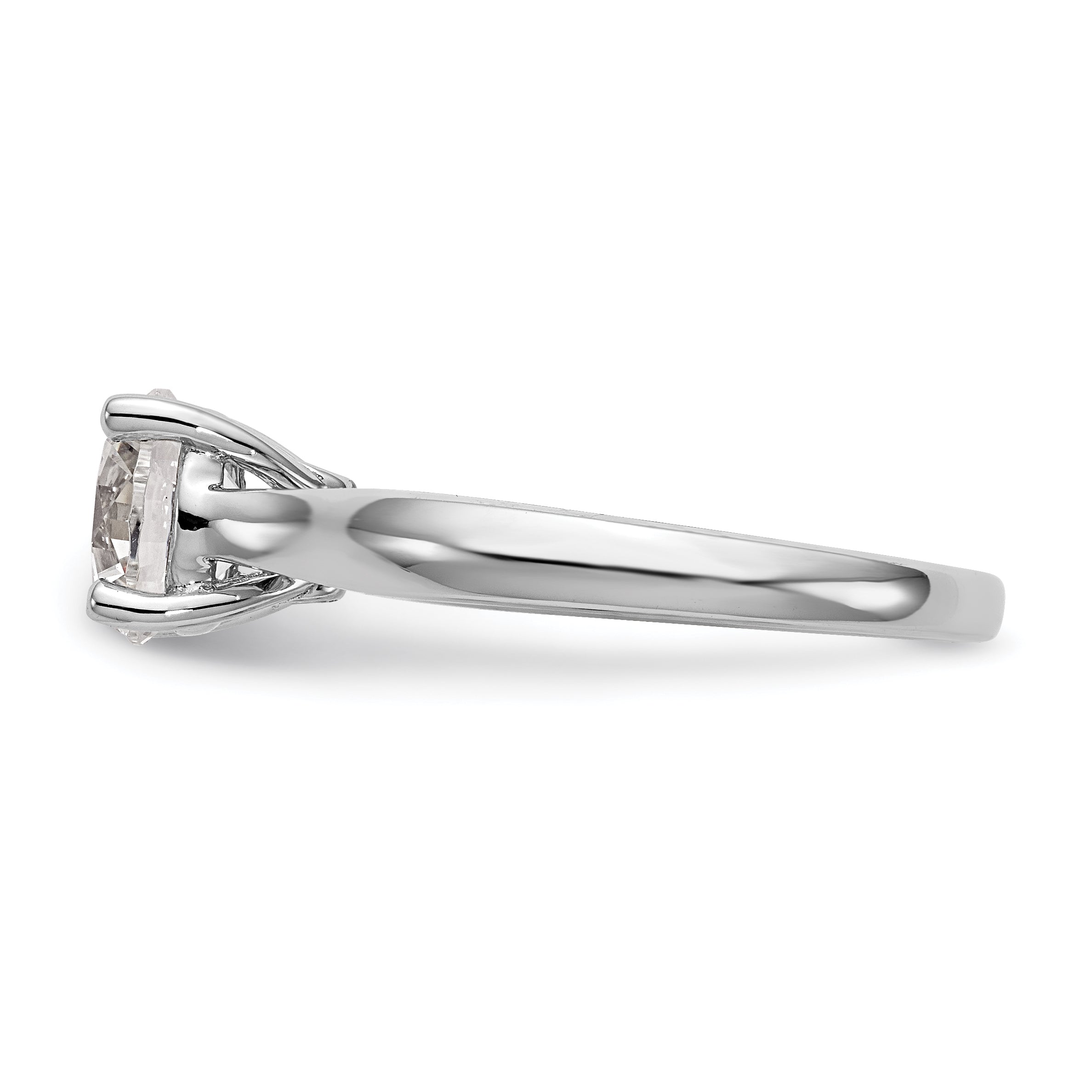 14K Weißgold Synthetisch Diamant Verlobungsring