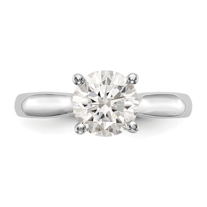 14K Weißgold Synthetisch Diamant Verlobungsring