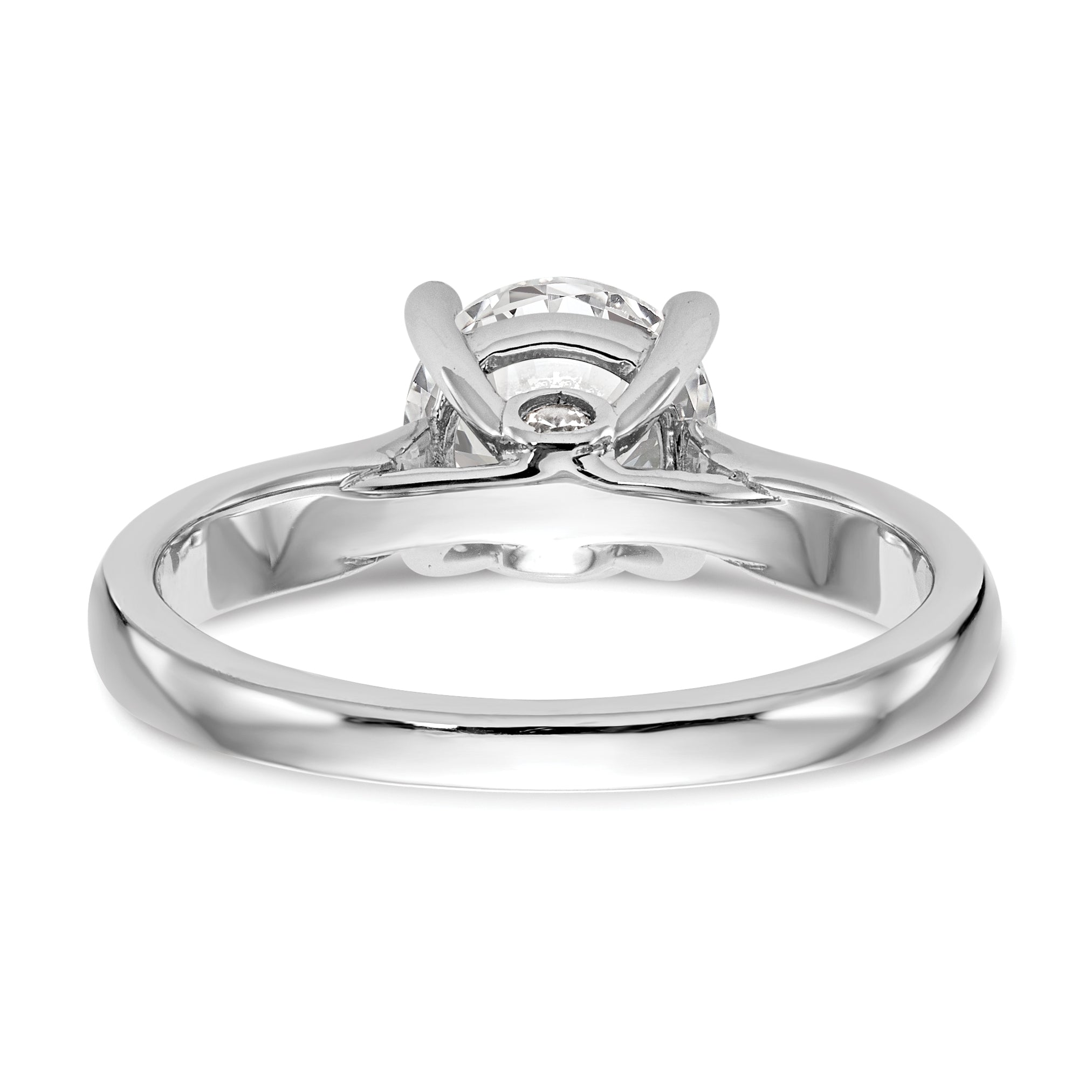 14K Weißgold Synthetisch Diamant Verlobungsring