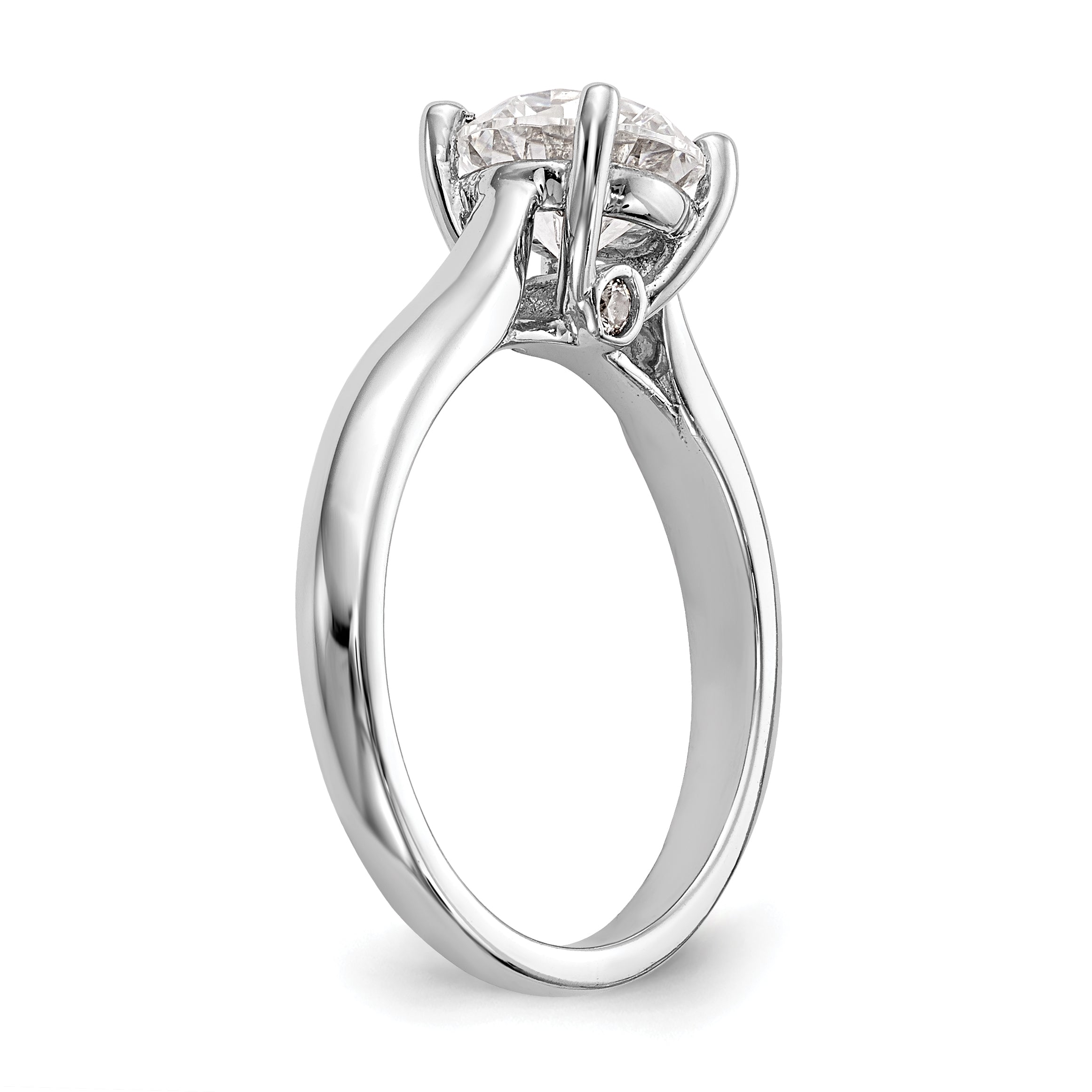 14K Weißgold Synthetisch Diamant Verlobungsring