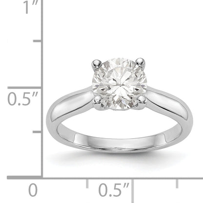 14K Weißgold Synthetisch Diamant Verlobungsring