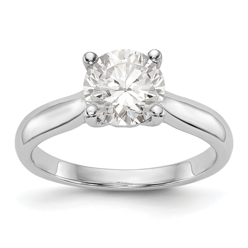 14K Weißgold Synthetisch Diamant Verlobungsring