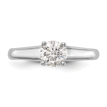 14K Weißgold Rund Synthetisch Diamant Verlobungsring