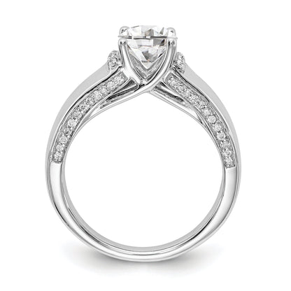 14K Weißgold Synthetisch Diamant Verlobungsring