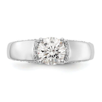 14K Weißgold Synthetisch Diamant Verlobungsring