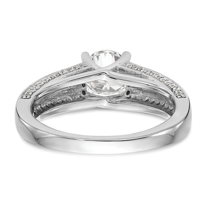 14K Weißgold Synthetisch Diamant Verlobungsring
