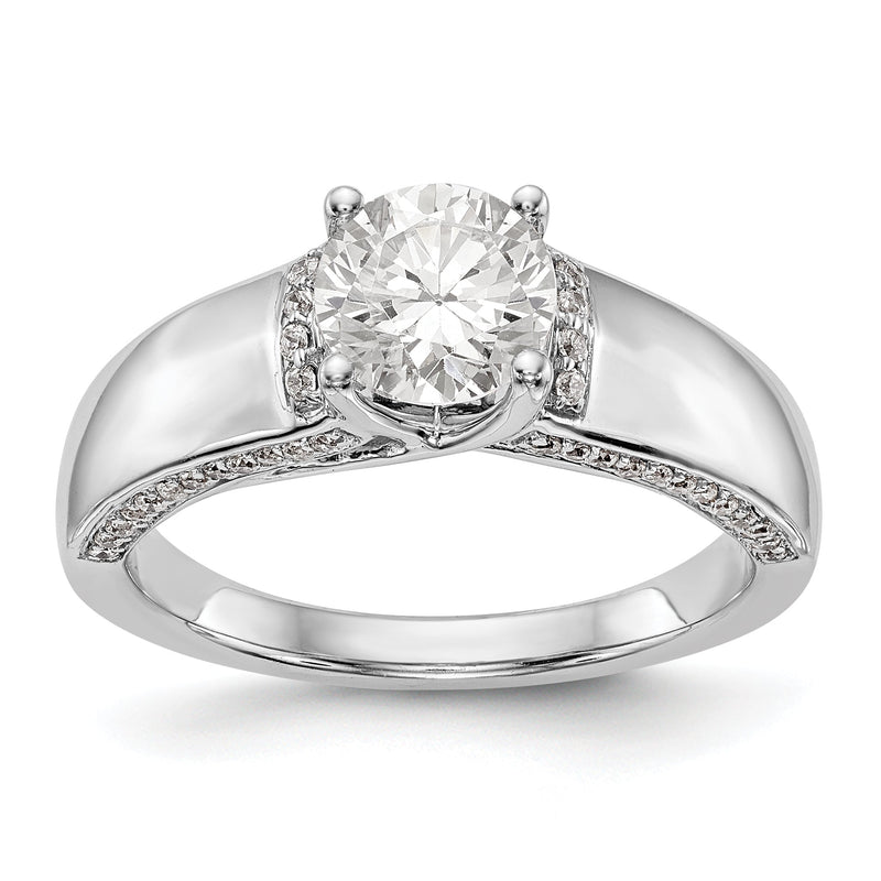 14K Weißgold Synthetisch Diamant Verlobungsring