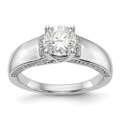14K Weißgold Synthetisch Diamant Verlobungsring