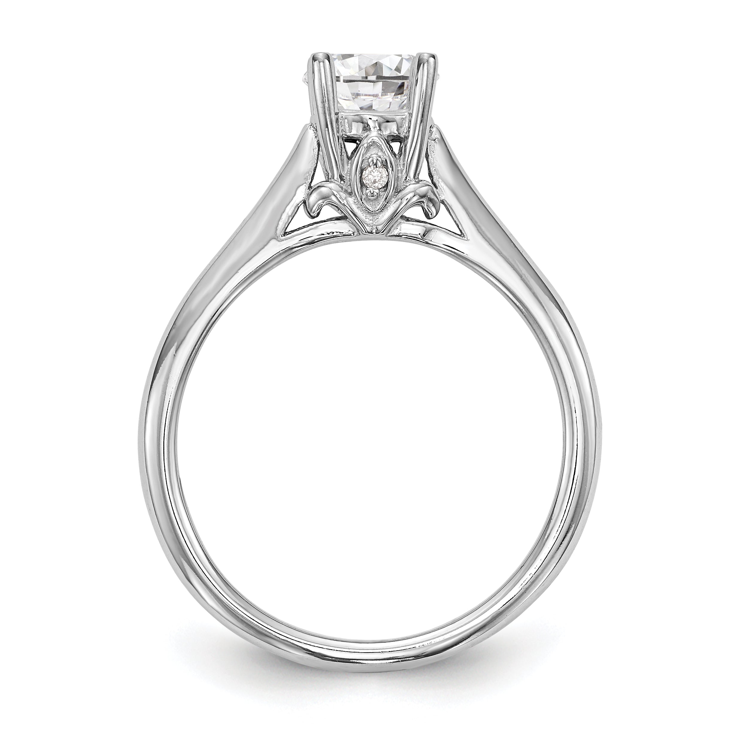 14K Weißgold Synthetisch Diamant Verlobungsring