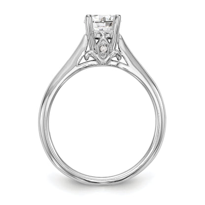 14K Weißgold Synthetisch Diamant Verlobungsring