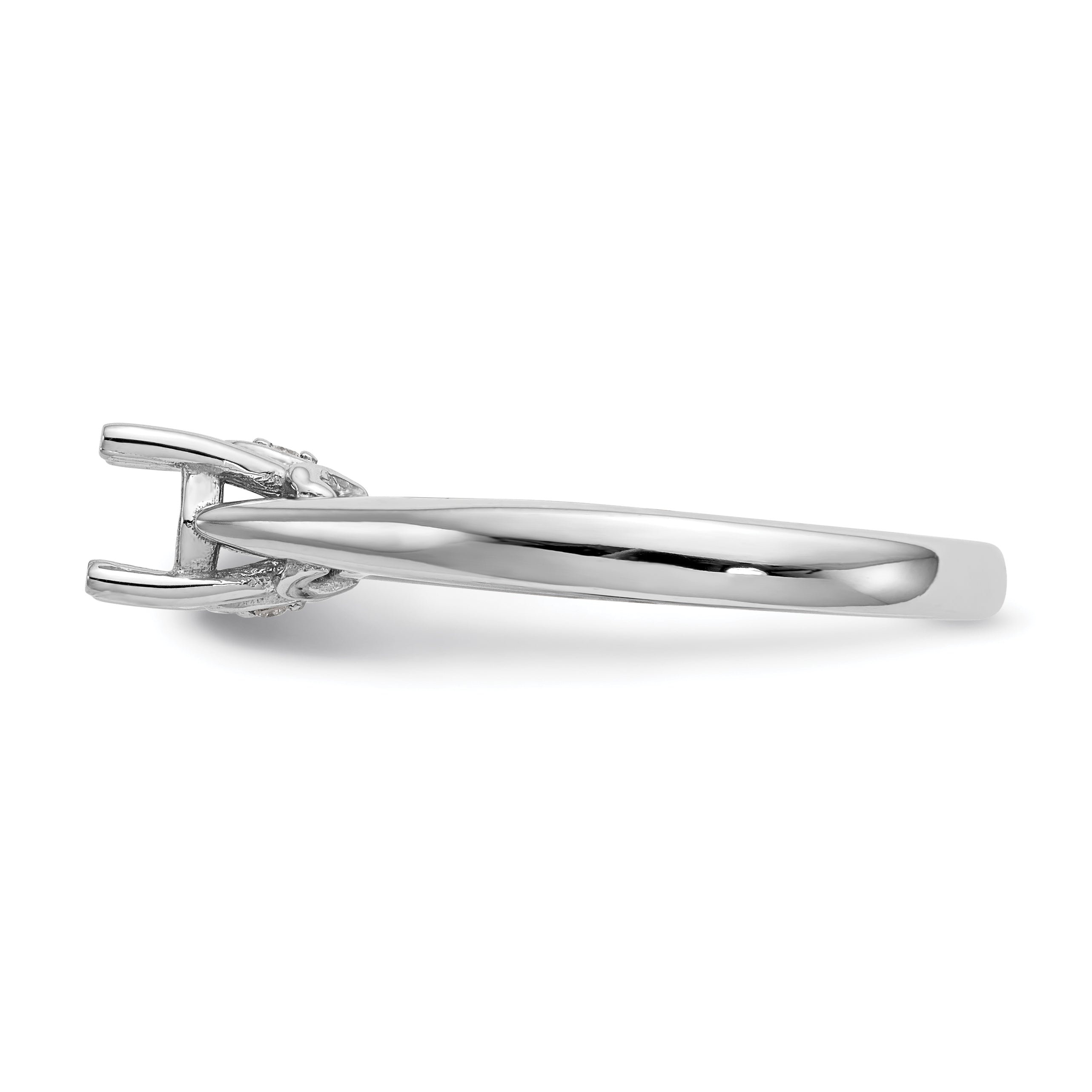 14K Weißgold Synthetisch Diamant Verlobungsring