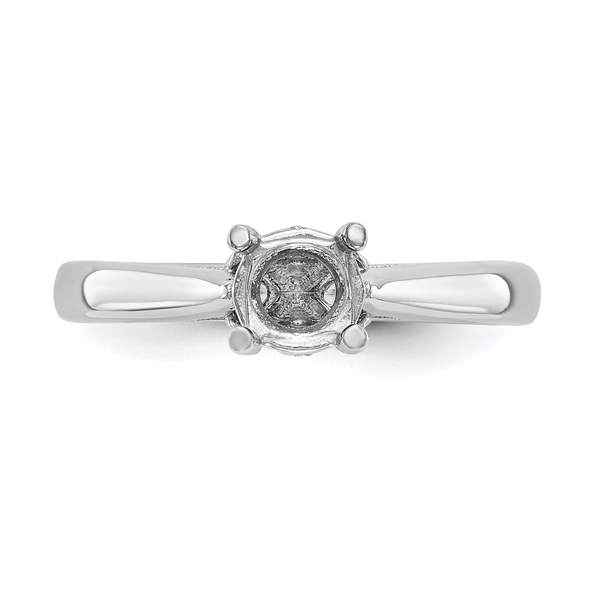 14K Weißgold Synthetisch Diamant Verlobungsring