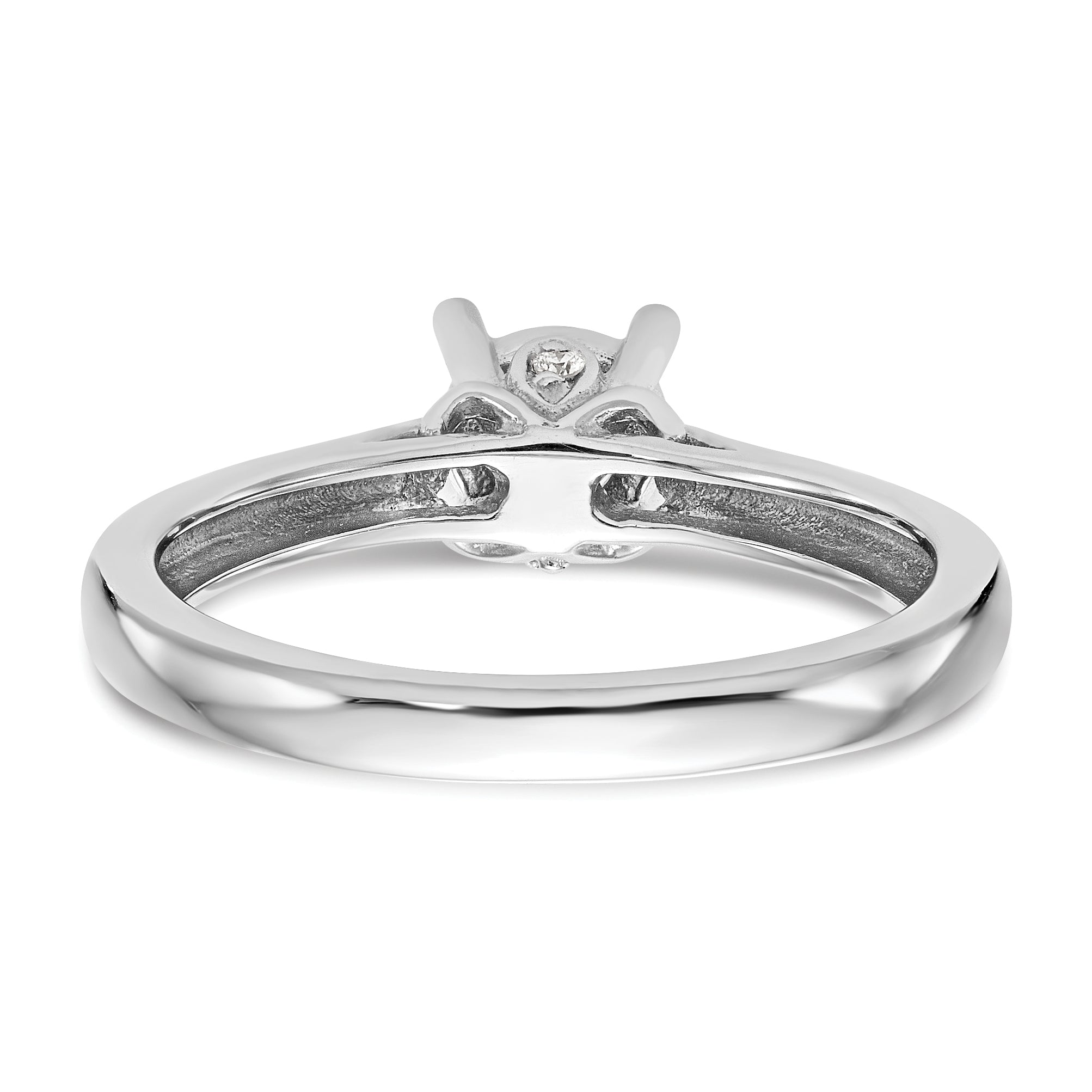 14K Weißgold Synthetisch Diamant Verlobungsring