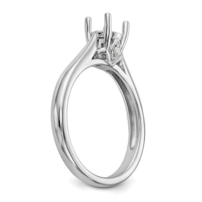 14K Weißgold Synthetisch Diamant Verlobungsring