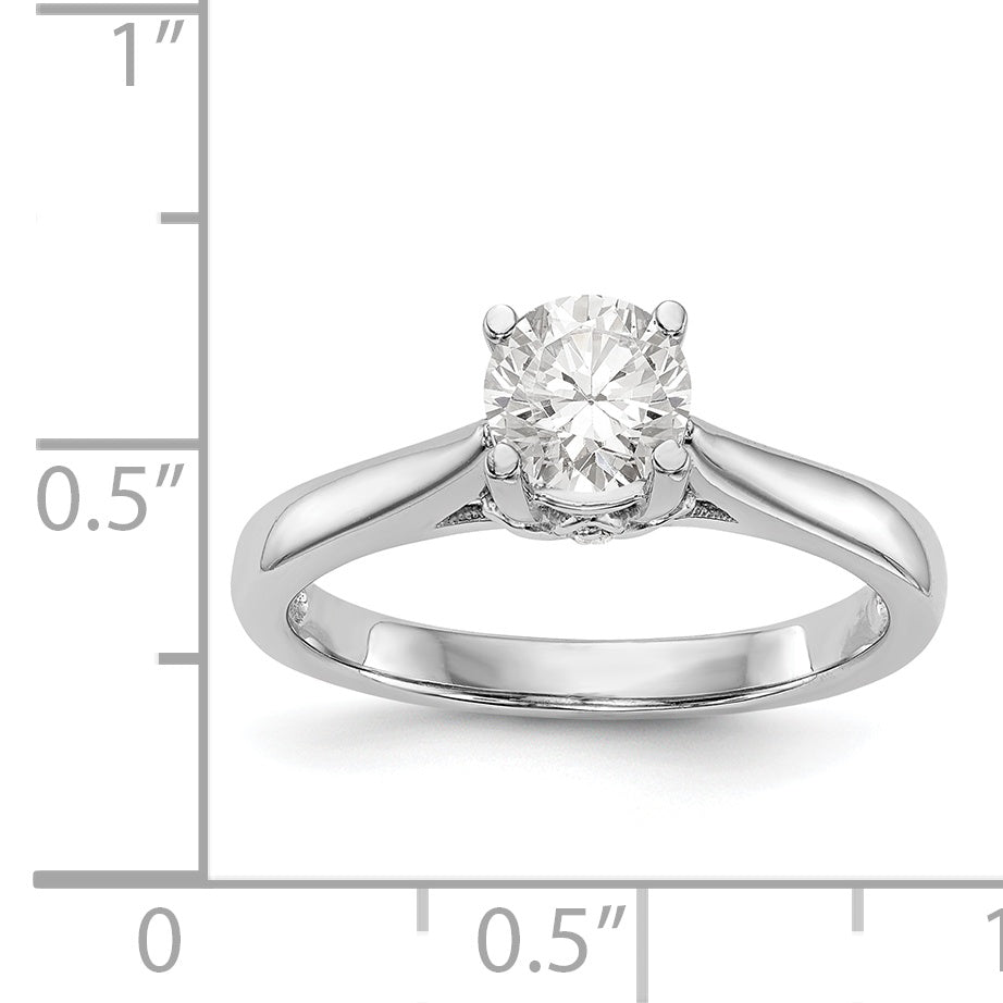14K Weißgold Synthetisch Diamant Verlobungsring