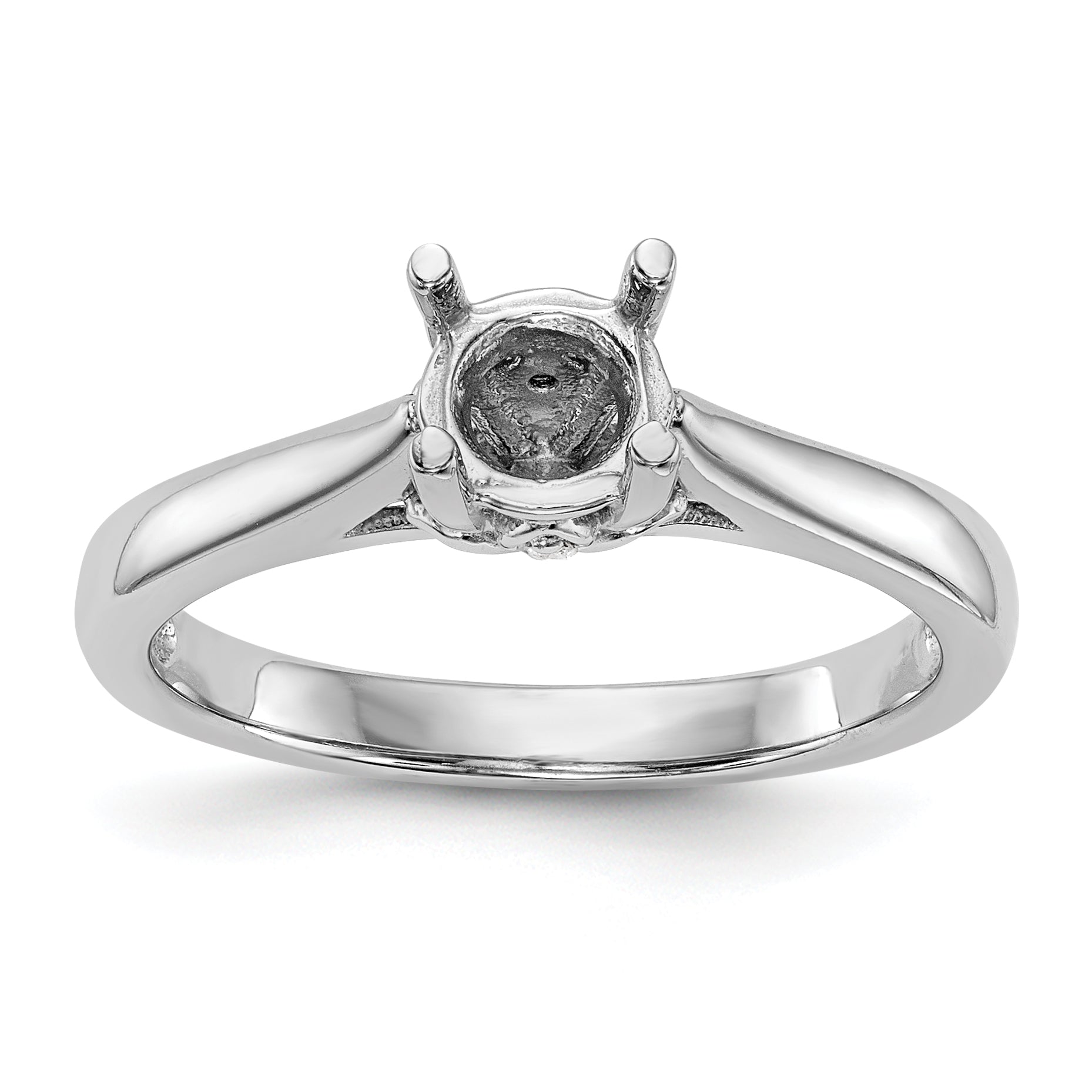 14K Weißgold Synthetisch Diamant Verlobungsring