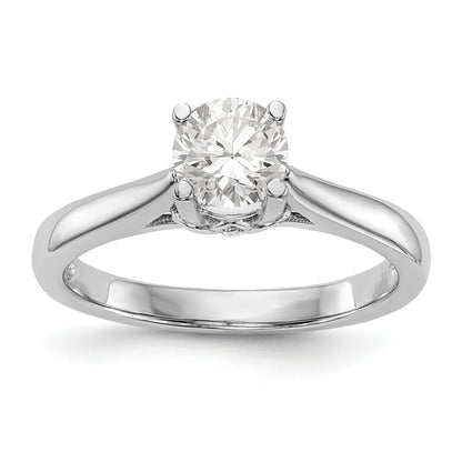 14K Weißgold Synthetisch Diamant Verlobungsring