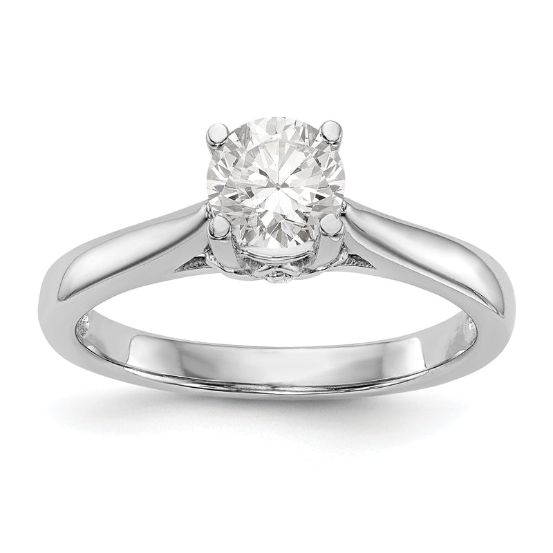 14K Weißgold Synthetisch Diamant Verlobungsring