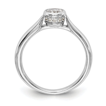 14K Weißgold Synthetisch Diamant Verlobungsring