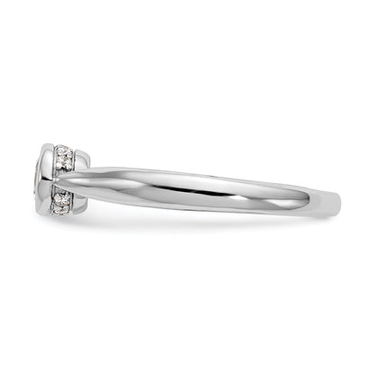 14K Weißgold Synthetisch Diamant Verlobungsring