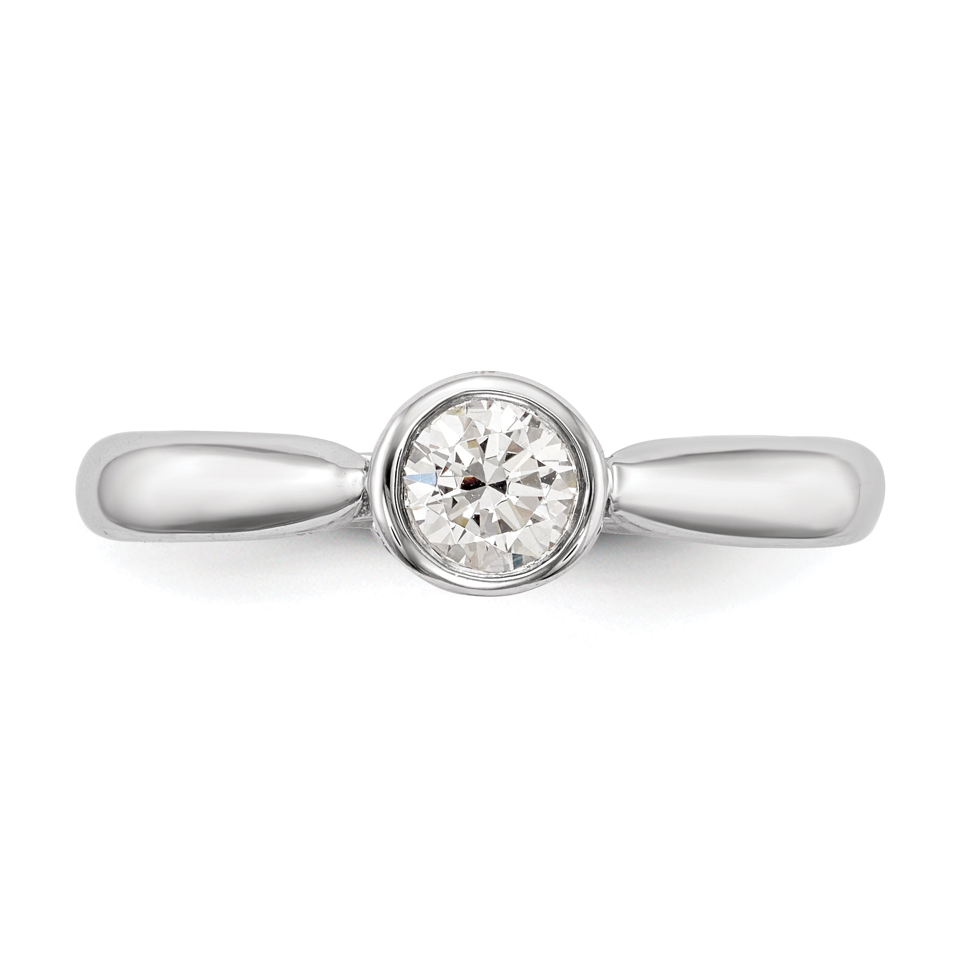14K Weißgold Synthetisch Diamant Verlobungsring