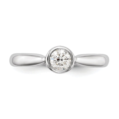 14K Weißgold Synthetisch Diamant Verlobungsring