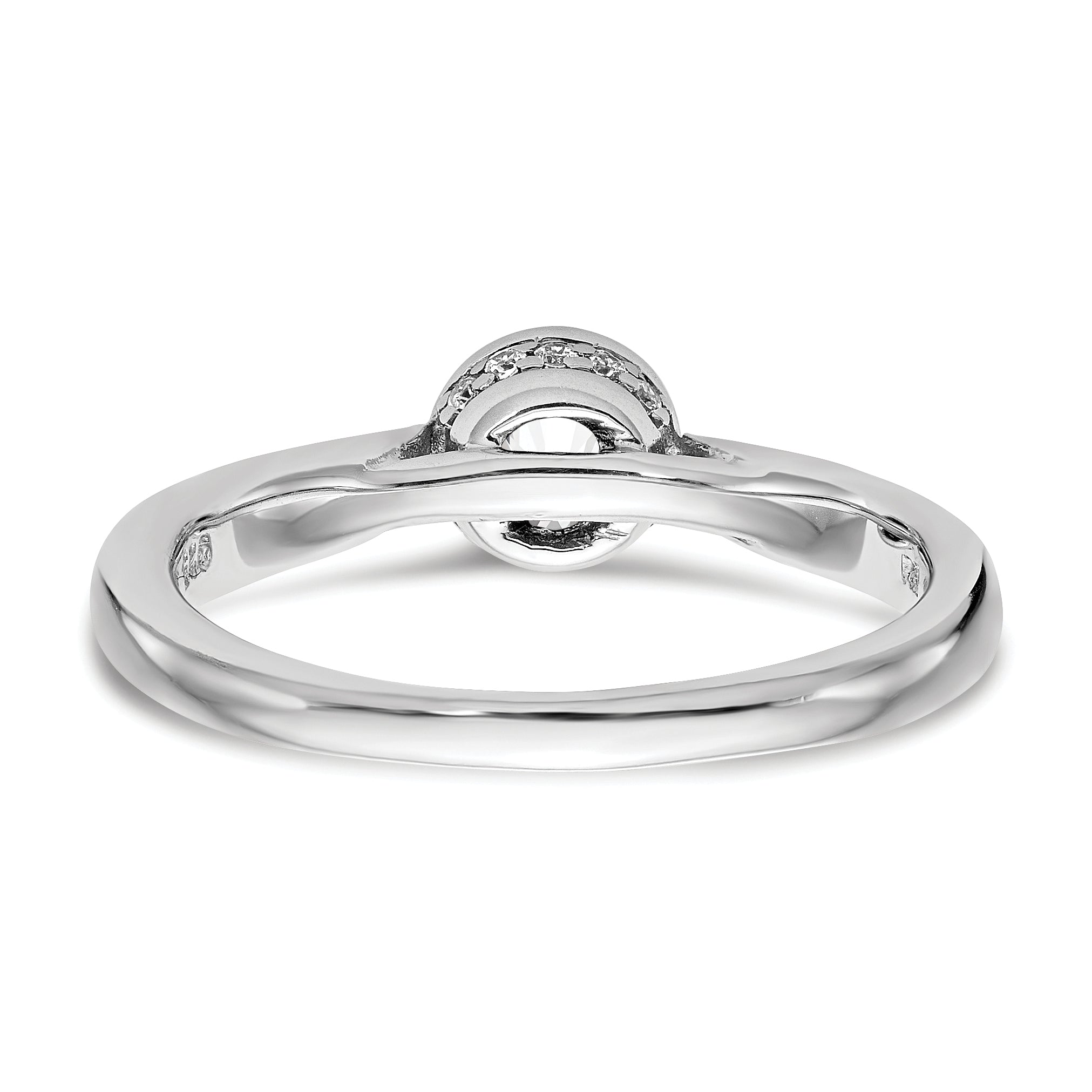 14K Weißgold Synthetisch Diamant Verlobungsring