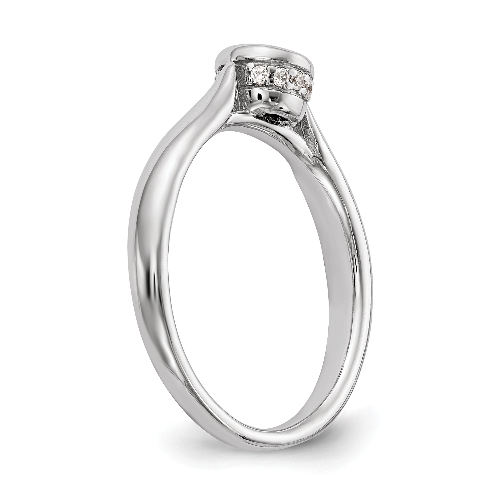 14K Weißgold Synthetisch Diamant Verlobungsring