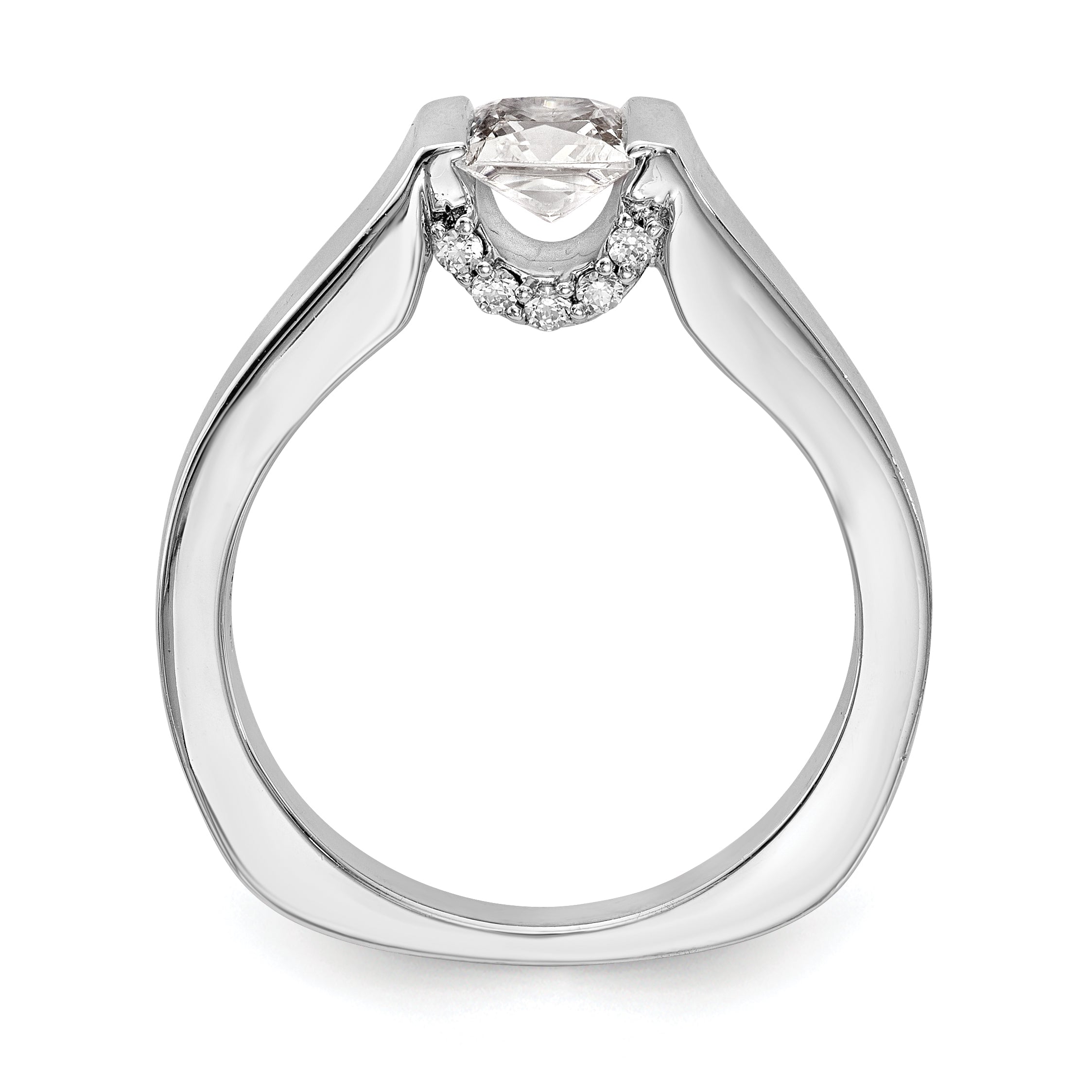 14K Weißgold Quadratisch Synthetisch Diamant Verlobungsring