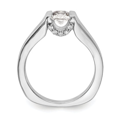 14K Weißgold Quadratisch Synthetisch Diamant Verlobungsring