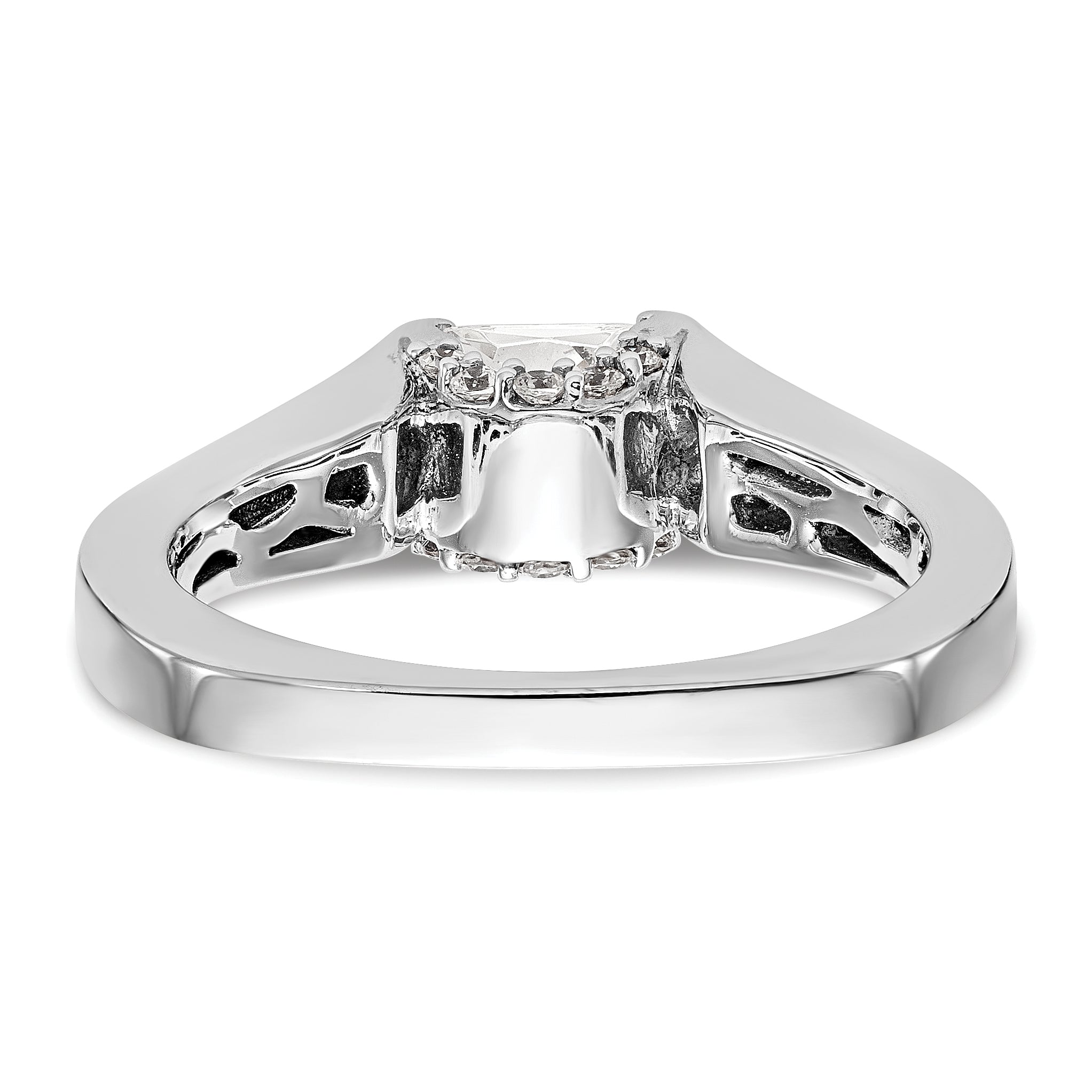 14K Weißgold Quadratisch Synthetisch Diamant Verlobungsring