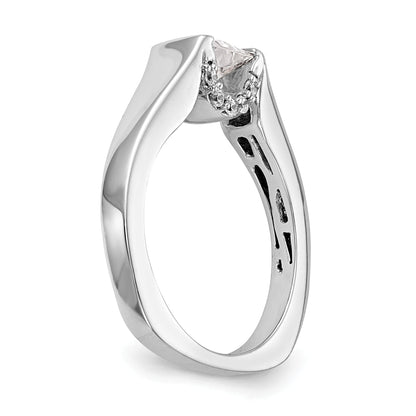 14K Weißgold Quadratisch Synthetisch Diamant Verlobungsring