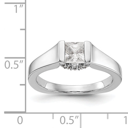 14K Weißgold Quadratisch Synthetisch Diamant Verlobungsring