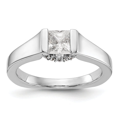 14K Weißgold Quadratisch Synthetisch Diamant Verlobungsring