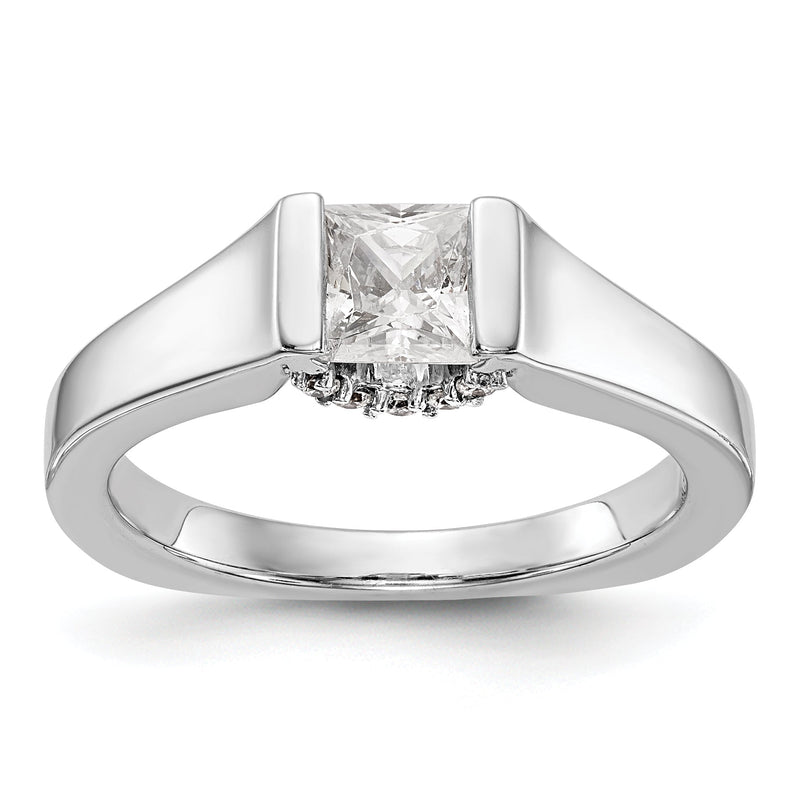14K Weißgold Quadratisch Synthetisch Diamant Verlobungsring