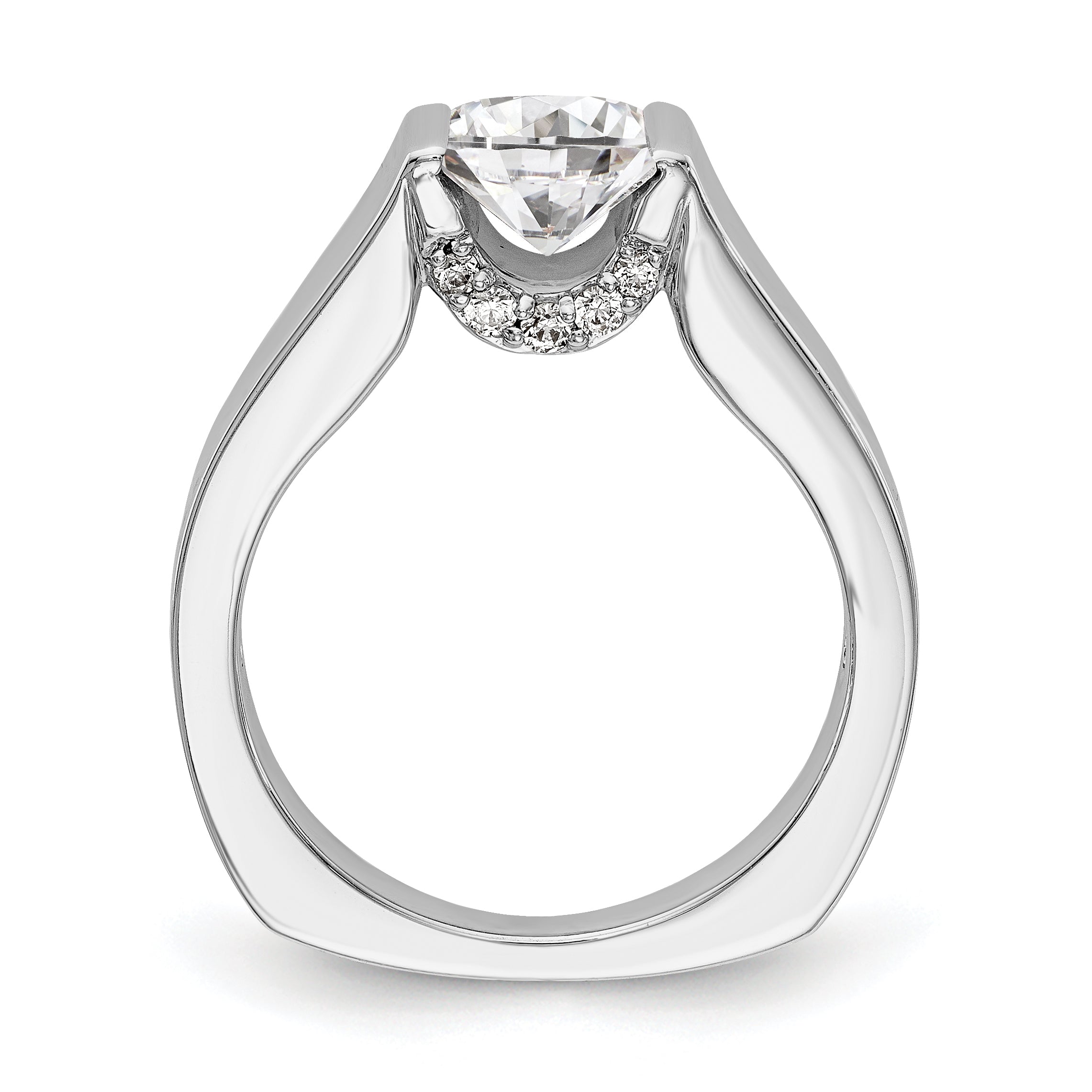 14K Weißgold Quadratisch Synthetisch Diamant Verlobungsring