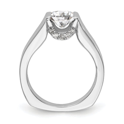 14K Weißgold Quadratisch Synthetisch Diamant Verlobungsring