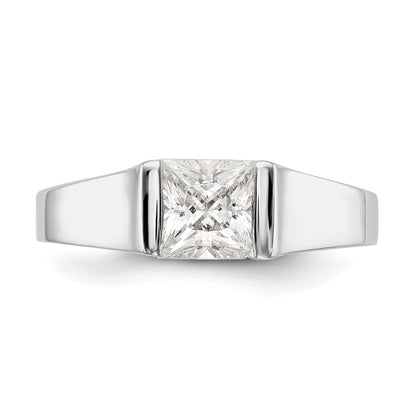 14K Weißgold Quadratisch Synthetisch Diamant Verlobungsring