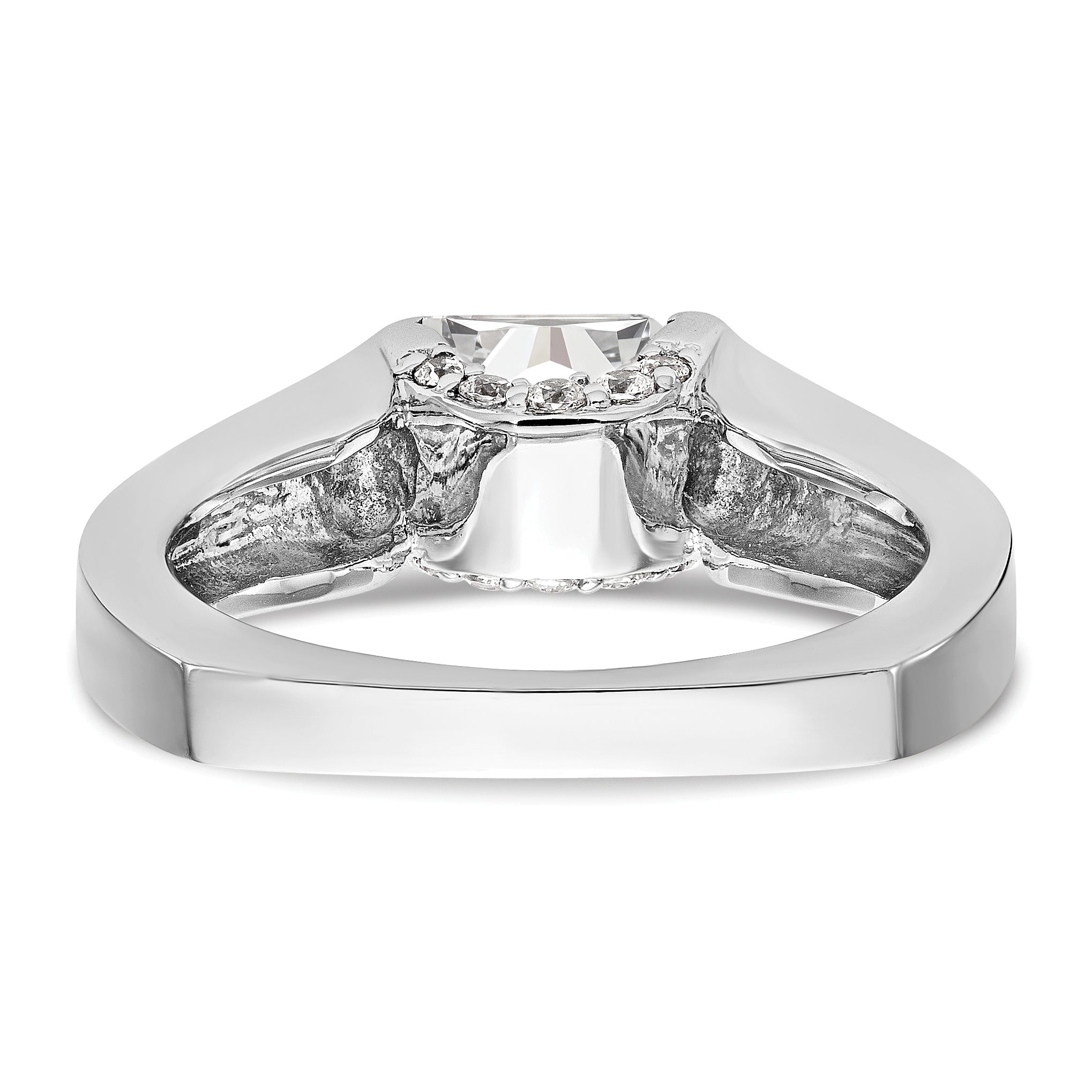14K Weißgold Quadratisch Synthetisch Diamant Verlobungsring