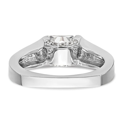 14K Weißgold Quadratisch Synthetisch Diamant Verlobungsring