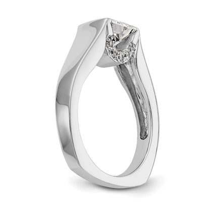 14K Weißgold Quadratisch Synthetisch Diamant Verlobungsring