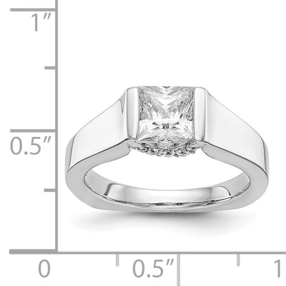 14K Weißgold Quadratisch Synthetisch Diamant Verlobungsring