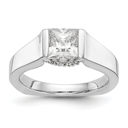 14K Weißgold Quadratisch Synthetisch Diamant Verlobungsring