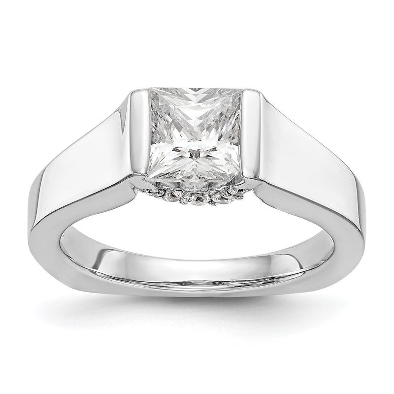 14K Weißgold Quadratisch Synthetisch Diamant Verlobungsring
