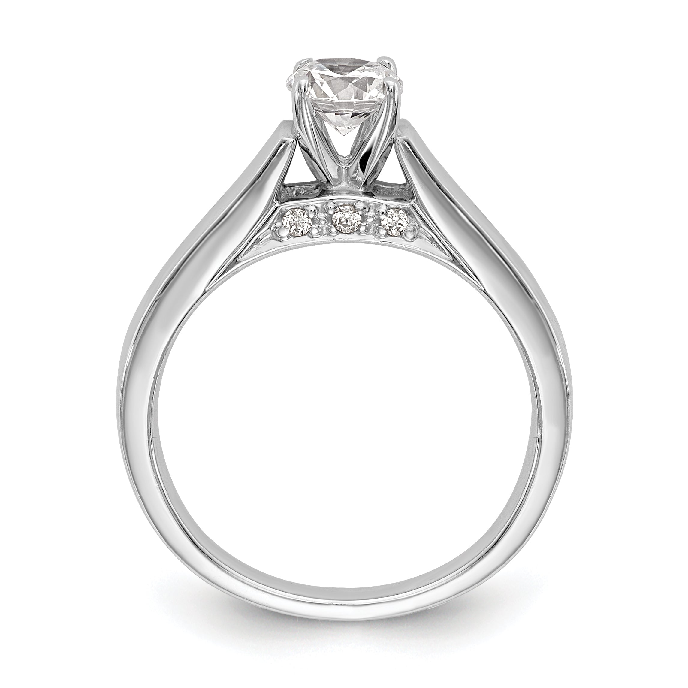14K Weißgold Stift Set Synthetisch Diamant Verlobungsring