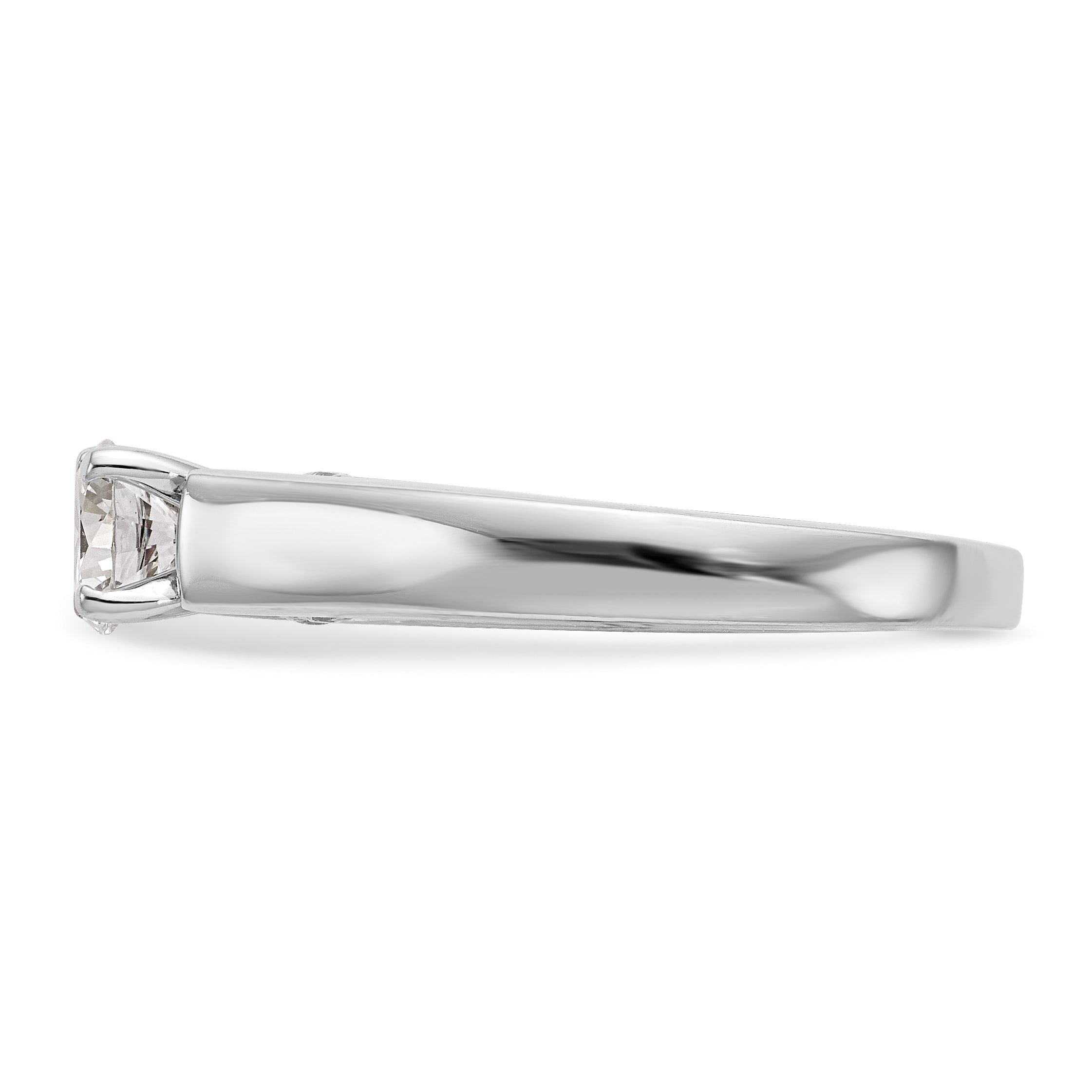 14K Weißgold Stift Set Synthetisch Diamant Verlobungsring
