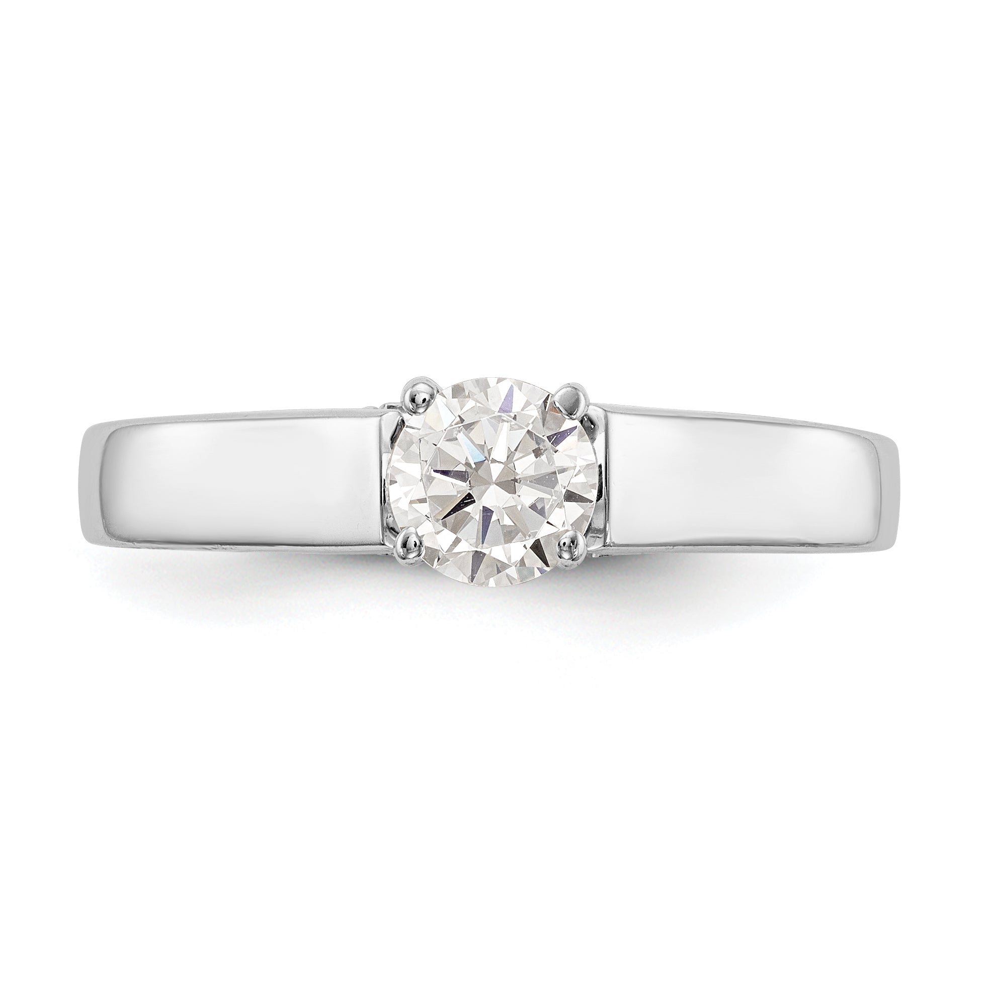 14K Weißgold Stift Set Synthetisch Diamant Verlobungsring