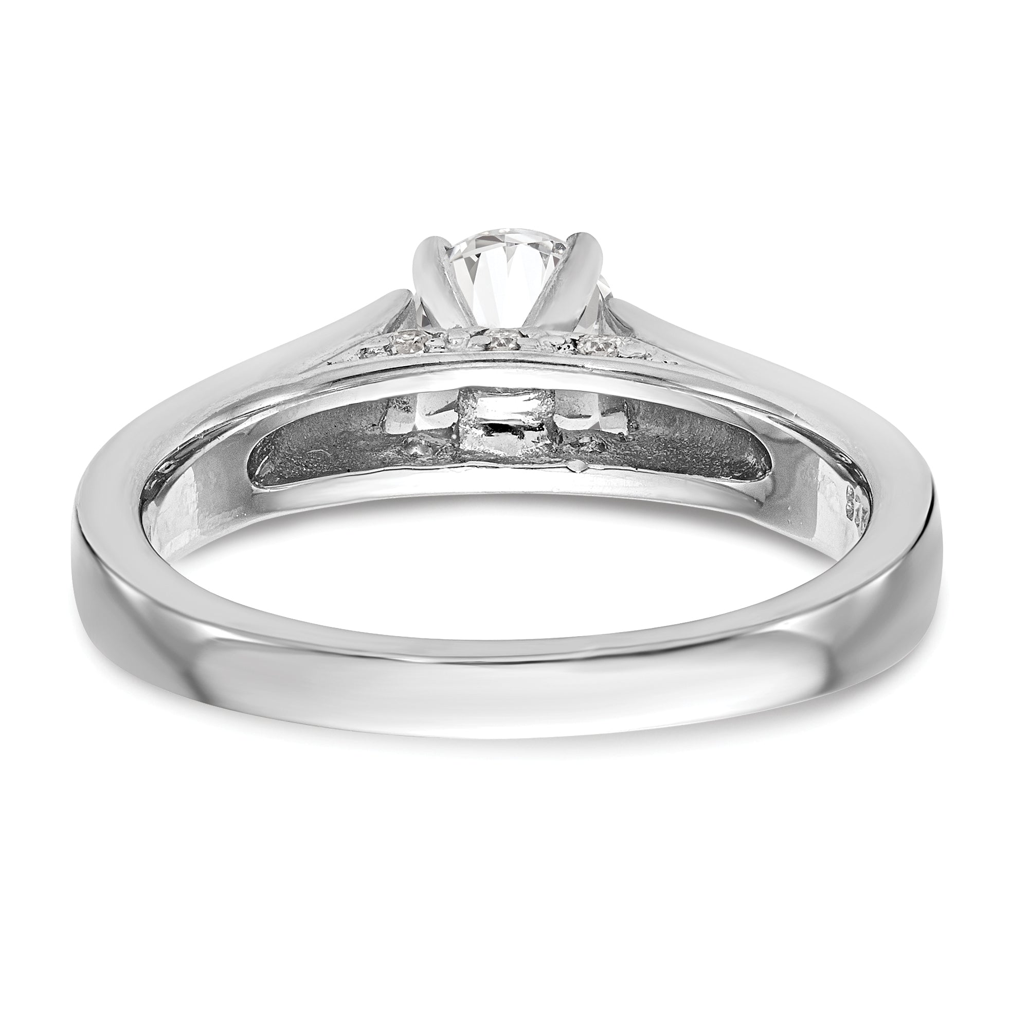 14K Weißgold Stift Set Synthetisch Diamant Verlobungsring