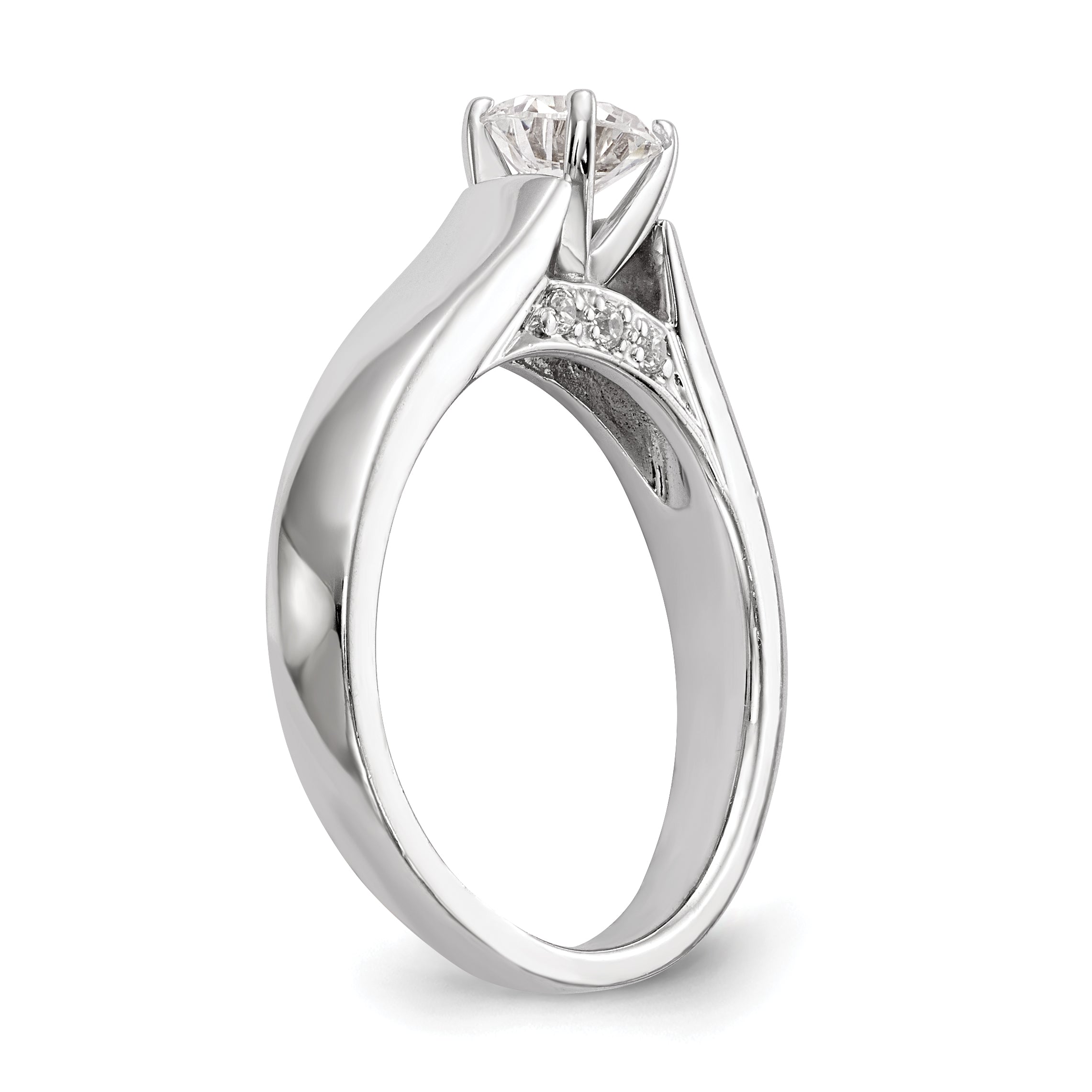 14K Weißgold Stift Set Synthetisch Diamant Verlobungsring