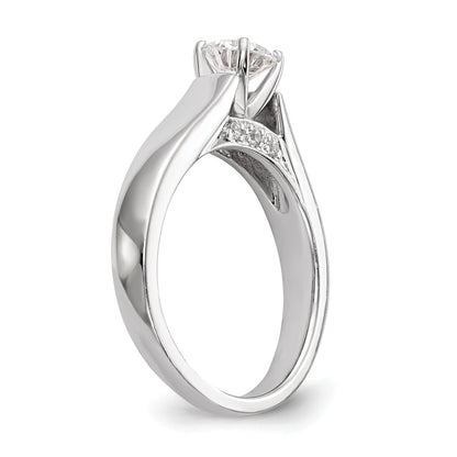 14K Weißgold Stift Set Synthetisch Diamant Verlobungsring